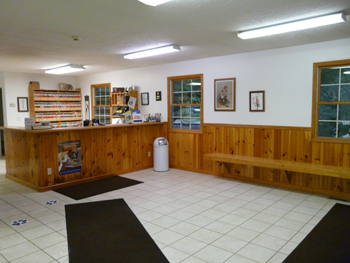 Waiting room at Roan Mountain Animal Hopsital, TN